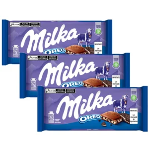 Kit Milka 3 Barras de Chocolate Oreo Biscoito 100g