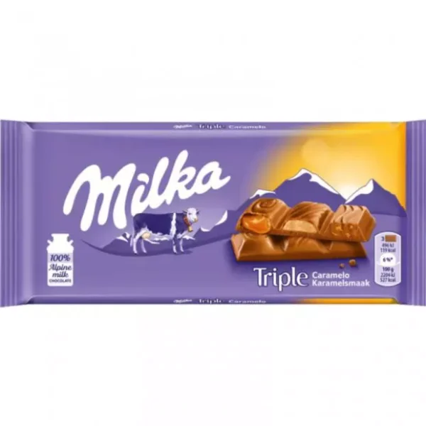 MILKA TRIPLE CARAMEL 90GR