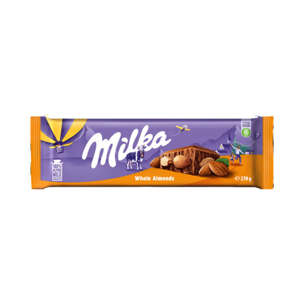 CHOCOLATE MILKA WHOLE ALMONDS 270GR